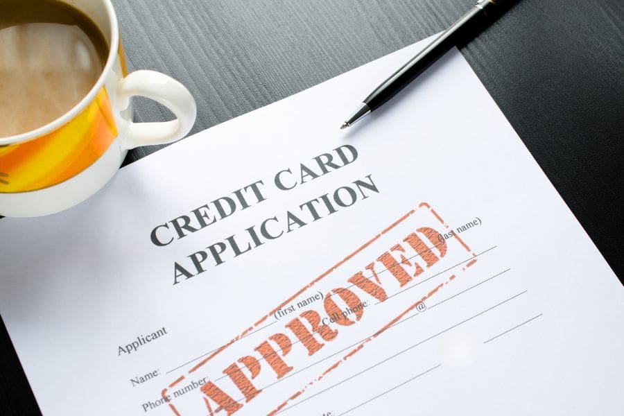 An successful application is stamped "approved."