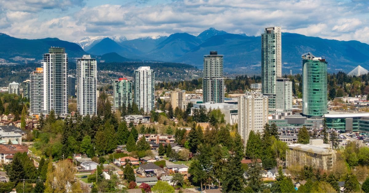 A view of residential homes and apartments in the Whalley/City Centre neighbourhood.