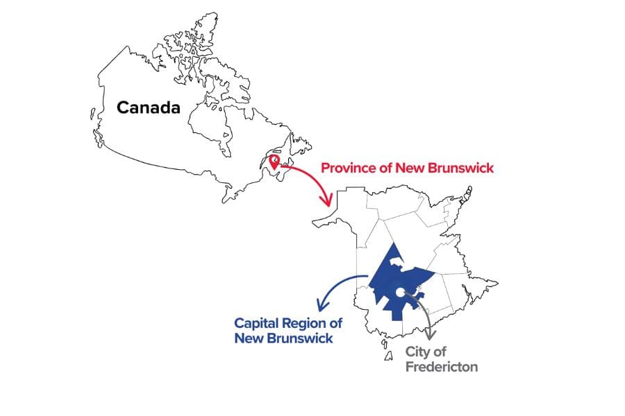Map of Fredericton and the Capital Region. 