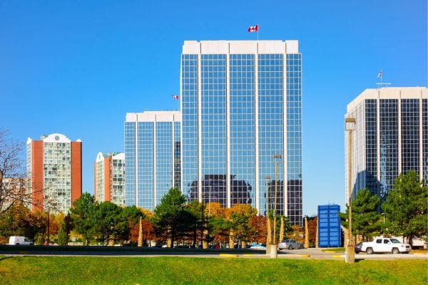 Modern glass office towers at The Sussex Centreshowcase the city's commercial and financial district.