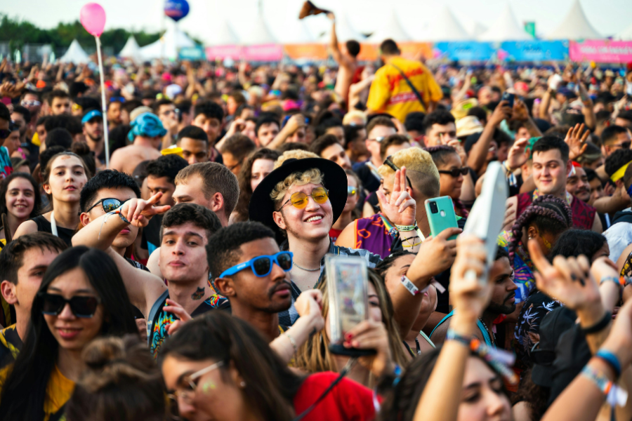 Crowds enjoying a summer festival in Canada